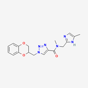 molecular formula C18H20N6O3 B5374942 1-(2,3-dihydro-1,4-benzodioxin-2-ylmethyl)-N-methyl-N-[(4-methyl-1H-imidazol-2-yl)methyl]-1H-1,2,3-triazole-4-carboxamide 