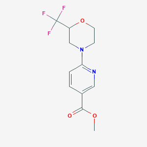 molecular formula C12H13F3N2O3 B5374989 methyl 6-[2-(trifluoromethyl)morpholin-4-yl]nicotinate 