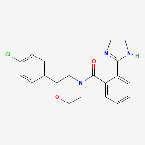 molecular formula C20H18ClN3O2 B5375019 2-(4-chlorophenyl)-4-[2-(1H-imidazol-2-yl)benzoyl]morpholine 