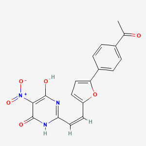 molecular formula C18H13N3O6 B5375036 2-{2-[5-(4-acetylphenyl)-2-furyl]vinyl}-6-hydroxy-5-nitro-4(3H)-pyrimidinone 