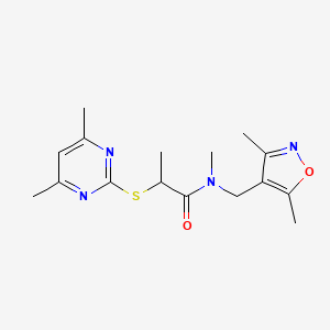 N-[(3,5-dimethylisoxazol-4-yl)methyl]-2-[(4,6-dimethylpyrimidin-2-yl)thio]-N-methylpropanamide