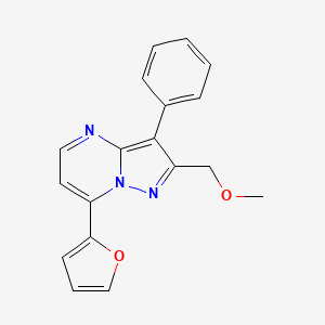 molecular formula C18H15N3O2 B5375048 7-(2-furyl)-2-(methoxymethyl)-3-phenylpyrazolo[1,5-a]pyrimidine 