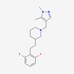 molecular formula C19H25F2N3 B5375070 3-[2-(2,6-difluorophenyl)ethyl]-1-[(1,5-dimethyl-1H-pyrazol-4-yl)methyl]piperidine 