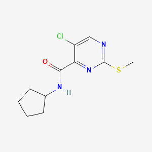 molecular formula C11H14ClN3OS B5375081 5-chloro-N-cyclopentyl-2-(methylthio)pyrimidine-4-carboxamide 
