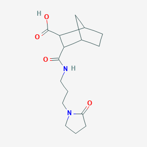 molecular formula C16H24N2O4 B5375095 3-({[3-(2-oxo-1-pyrrolidinyl)propyl]amino}carbonyl)bicyclo[2.2.1]heptane-2-carboxylic acid 