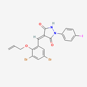 molecular formula C19H13Br2IN2O3 B5375109 4-[2-(allyloxy)-3,5-dibromobenzylidene]-1-(4-iodophenyl)-3,5-pyrazolidinedione 