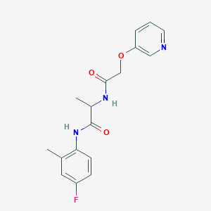 molecular formula C17H18FN3O3 B5375121 N~1~-(4-fluoro-2-methylphenyl)-N~2~-[(pyridin-3-yloxy)acetyl]alaninamide 