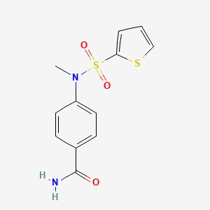 molecular formula C12H12N2O3S2 B5375122 4-[methyl(2-thienylsulfonyl)amino]benzamide 