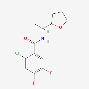 molecular formula C13H14ClF2NO2 B5375130 2-chloro-4,5-difluoro-N-[1-(tetrahydro-2-furanyl)ethyl]benzamide 