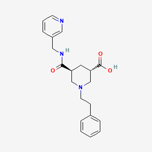 (3S*,5S*)-1-(2-phenylethyl)-5-{[(3-pyridinylmethyl)amino]carbonyl}-3-piperidinecarboxylic acid