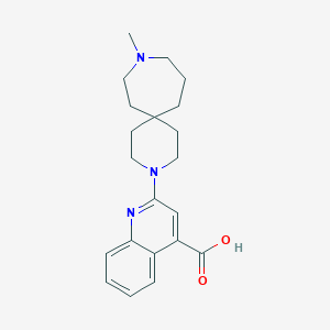 molecular formula C21H27N3O2 B5375171 2-(9-methyl-3,9-diazaspiro[5.6]dodec-3-yl)quinoline-4-carboxylic acid 