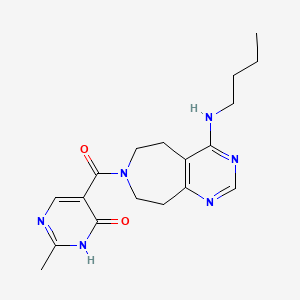 molecular formula C18H24N6O2 B5375181 5-{[4-(butylamino)-5,6,8,9-tetrahydro-7H-pyrimido[4,5-d]azepin-7-yl]carbonyl}-2-methylpyrimidin-4(3H)-one 