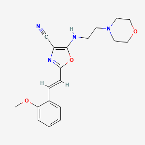 molecular formula C19H22N4O3 B5375199 2-[2-(2-methoxyphenyl)vinyl]-5-{[2-(4-morpholinyl)ethyl]amino}-1,3-oxazole-4-carbonitrile 