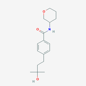 molecular formula C17H25NO3 B5375216 4-(3-hydroxy-3-methylbutyl)-N-(tetrahydro-2H-pyran-3-yl)benzamide 