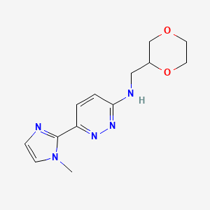 molecular formula C13H17N5O2 B5375237 N-(1,4-dioxan-2-ylmethyl)-6-(1-methyl-1H-imidazol-2-yl)pyridazin-3-amine 