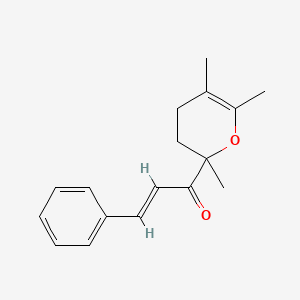 molecular formula C17H20O2 B5375270 3-phenyl-1-(2,5,6-trimethyl-3,4-dihydro-2H-pyran-2-yl)-2-propen-1-one 