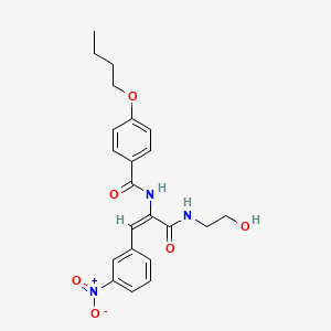molecular formula C22H25N3O6 B5375289 4-butoxy-N-[1-{[(2-hydroxyethyl)amino]carbonyl}-2-(3-nitrophenyl)vinyl]benzamide 
