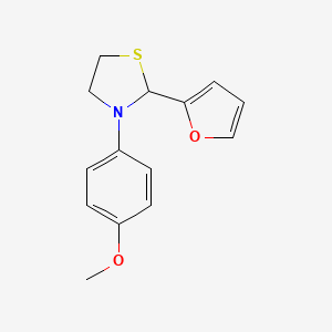 molecular formula C14H15NO2S B5375322 2-(2-furyl)-3-(4-methoxyphenyl)-1,3-thiazolidine 