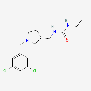 molecular formula C15H21Cl2N3O B5375348 N-{[1-(3,5-dichlorobenzyl)pyrrolidin-3-yl]methyl}-N'-ethylurea 