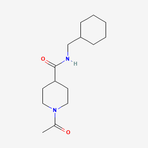 1-acetyl-N-(cyclohexylmethyl)-4-piperidinecarboxamide