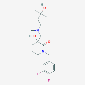 molecular formula C19H28F2N2O3 B5375373 1-(3,4-difluorobenzyl)-3-hydroxy-3-{[(3-hydroxy-3-methylbutyl)(methyl)amino]methyl}piperidin-2-one 