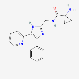 molecular formula C20H21N5O B5375380 1-amino-N-{[4-(4-methylphenyl)-5-(2-pyridinyl)-1H-imidazol-2-yl]methyl}cyclopropanecarboxamide hydrochloride 