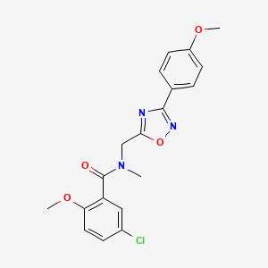 molecular formula C19H18ClN3O4 B5375385 5-chloro-2-methoxy-N-{[3-(4-methoxyphenyl)-1,2,4-oxadiazol-5-yl]methyl}-N-methylbenzamide 