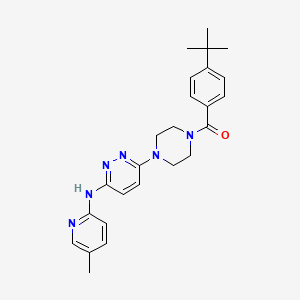molecular formula C25H30N6O B5375386 6-[4-(4-tert-butylbenzoyl)-1-piperazinyl]-N-(5-methyl-2-pyridinyl)-3-pyridazinamine 