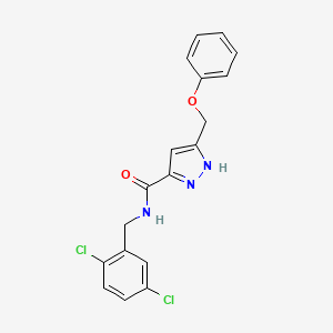molecular formula C18H15Cl2N3O2 B5375402 N-(2,5-dichlorobenzyl)-5-(phenoxymethyl)-1H-pyrazole-3-carboxamide 