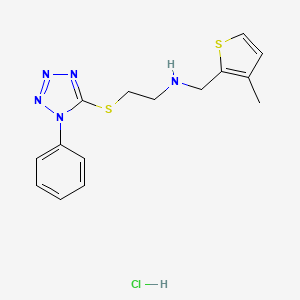 molecular formula C15H18ClN5S2 B5375444 N-[(3-methyl-2-thienyl)methyl]-2-[(1-phenyl-1H-tetrazol-5-yl)thio]ethanamine hydrochloride 