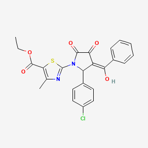 molecular formula C24H19ClN2O5S B5375464 ethyl 2-[3-benzoyl-2-(4-chlorophenyl)-4-hydroxy-5-oxo-2,5-dihydro-1H-pyrrol-1-yl]-4-methyl-1,3-thiazole-5-carboxylate 