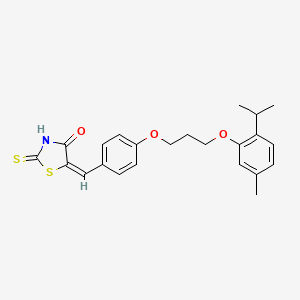 molecular formula C23H25NO3S2 B5375466 5-{4-[3-(2-isopropyl-5-methylphenoxy)propoxy]benzylidene}-2-thioxo-1,3-thiazolidin-4-one 