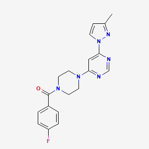 molecular formula C19H19FN6O B5375478 4-[4-(4-fluorobenzoyl)-1-piperazinyl]-6-(3-methyl-1H-pyrazol-1-yl)pyrimidine 