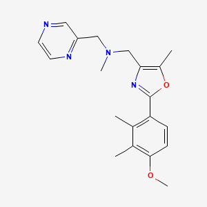 molecular formula C20H24N4O2 B5375487 1-[2-(4-methoxy-2,3-dimethylphenyl)-5-methyl-1,3-oxazol-4-yl]-N-methyl-N-(pyrazin-2-ylmethyl)methanamine 