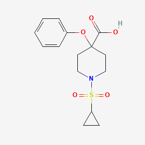 molecular formula C15H19NO5S B5375501 1-(cyclopropylsulfonyl)-4-phenoxypiperidine-4-carboxylic acid 