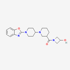 molecular formula C21H28N4O3 B5375511 1-{[1'-(1,3-benzoxazol-2-yl)-1,4'-bipiperidin-3-yl]carbonyl}azetidin-3-ol 