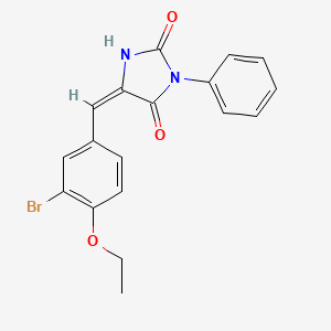 molecular formula C18H15BrN2O3 B5375525 5-(3-bromo-4-ethoxybenzylidene)-3-phenyl-2,4-imidazolidinedione 