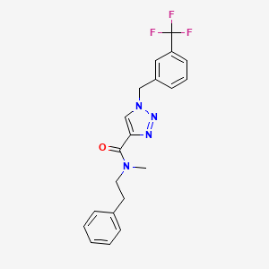 molecular formula C20H19F3N4O B5375531 N-methyl-N-(2-phenylethyl)-1-[3-(trifluoromethyl)benzyl]-1H-1,2,3-triazole-4-carboxamide 