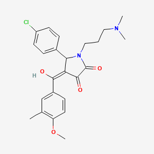 molecular formula C24H27ClN2O4 B5375570 5-(4-chlorophenyl)-1-[3-(dimethylamino)propyl]-3-hydroxy-4-(4-methoxy-3-methylbenzoyl)-1,5-dihydro-2H-pyrrol-2-one 