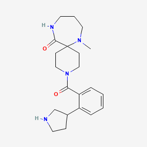 molecular formula C21H30N4O2 B5375572 7-methyl-3-[2-(3-pyrrolidinyl)benzoyl]-3,7,11-triazaspiro[5.6]dodecan-12-one dihydrochloride 
