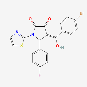 molecular formula C20H12BrFN2O3S B5375601 4-(4-bromobenzoyl)-5-(4-fluorophenyl)-3-hydroxy-1-(1,3-thiazol-2-yl)-1,5-dihydro-2H-pyrrol-2-one 