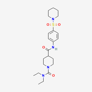 molecular formula C22H34N4O4S B5375609 N~1~,N~1~-diethyl-N~4~-[4-(1-piperidinylsulfonyl)phenyl]-1,4-piperidinedicarboxamide 