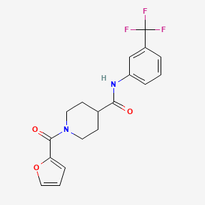 molecular formula C18H17F3N2O3 B5375631 1-(2-furoyl)-N-[3-(trifluoromethyl)phenyl]piperidine-4-carboxamide 
