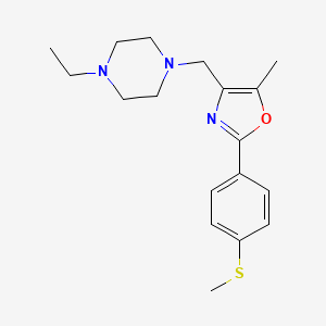 molecular formula C18H25N3OS B5375636 1-ethyl-4-({5-methyl-2-[4-(methylthio)phenyl]-1,3-oxazol-4-yl}methyl)piperazine 