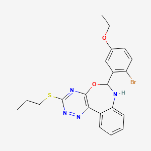 molecular formula C21H21BrN4O2S B5375640 6-(2-bromo-5-ethoxyphenyl)-3-(propylthio)-6,7-dihydro[1,2,4]triazino[5,6-d][3,1]benzoxazepine 