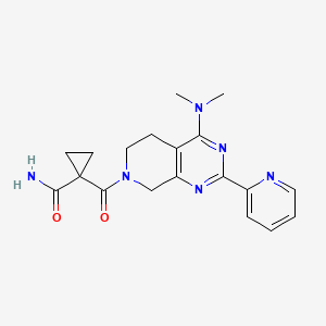 molecular formula C19H22N6O2 B5375654 1-{[4-(dimethylamino)-2-pyridin-2-yl-5,8-dihydropyrido[3,4-d]pyrimidin-7(6H)-yl]carbonyl}cyclopropanecarboxamide 