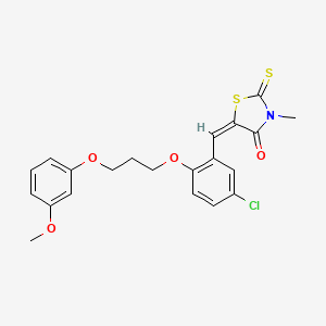 molecular formula C21H20ClNO4S2 B5375684 5-{5-chloro-2-[3-(3-methoxyphenoxy)propoxy]benzylidene}-3-methyl-2-thioxo-1,3-thiazolidin-4-one 