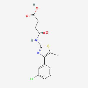 molecular formula C14H13ClN2O3S B5375687 4-{[4-(3-chlorophenyl)-5-methyl-1,3-thiazol-2-yl]amino}-4-oxobutanoic acid 