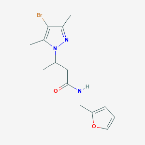 molecular formula C14H18BrN3O2 B5375690 3-(4-bromo-3,5-dimethyl-1H-pyrazol-1-yl)-N-(2-furylmethyl)butanamide 