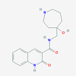 molecular formula C17H21N3O3 B5375705 N-[(4-hydroxy-4-azepanyl)methyl]-2-oxo-1,2-dihydro-3-quinolinecarboxamide hydrochloride 